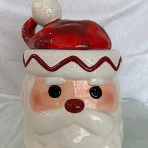 Vintage Hallmark  Ceramic Santa  Face Cookie Jar,